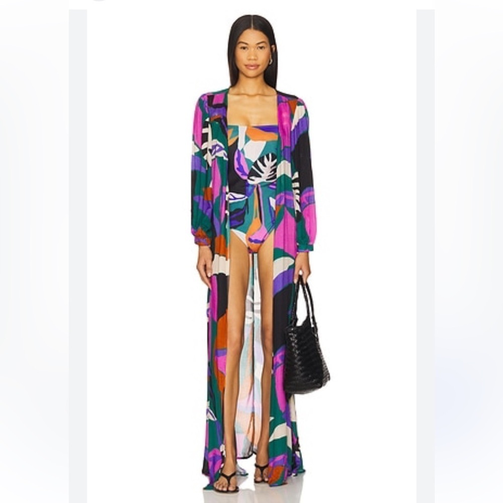 Villa Fresca Serena Cover Up Lush Colorful duster robe gauze Revolve L/XL